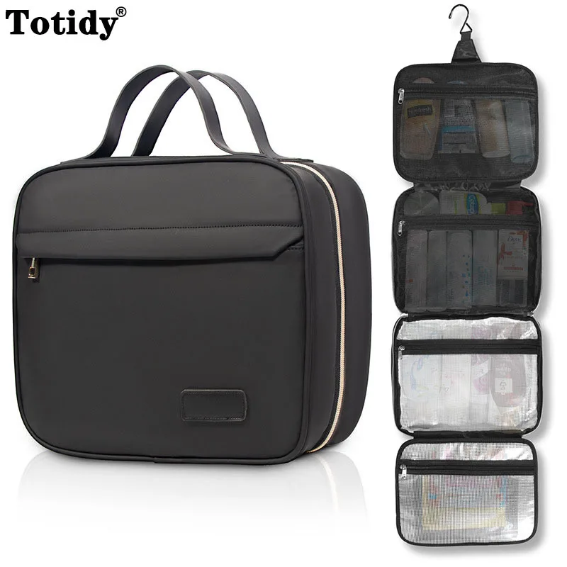 

New Travel Makeup Organizer Bag For Women Portable Cosmetic Toiletry Underwear Storage Bag Waterproof Large Fold Make Up Bags