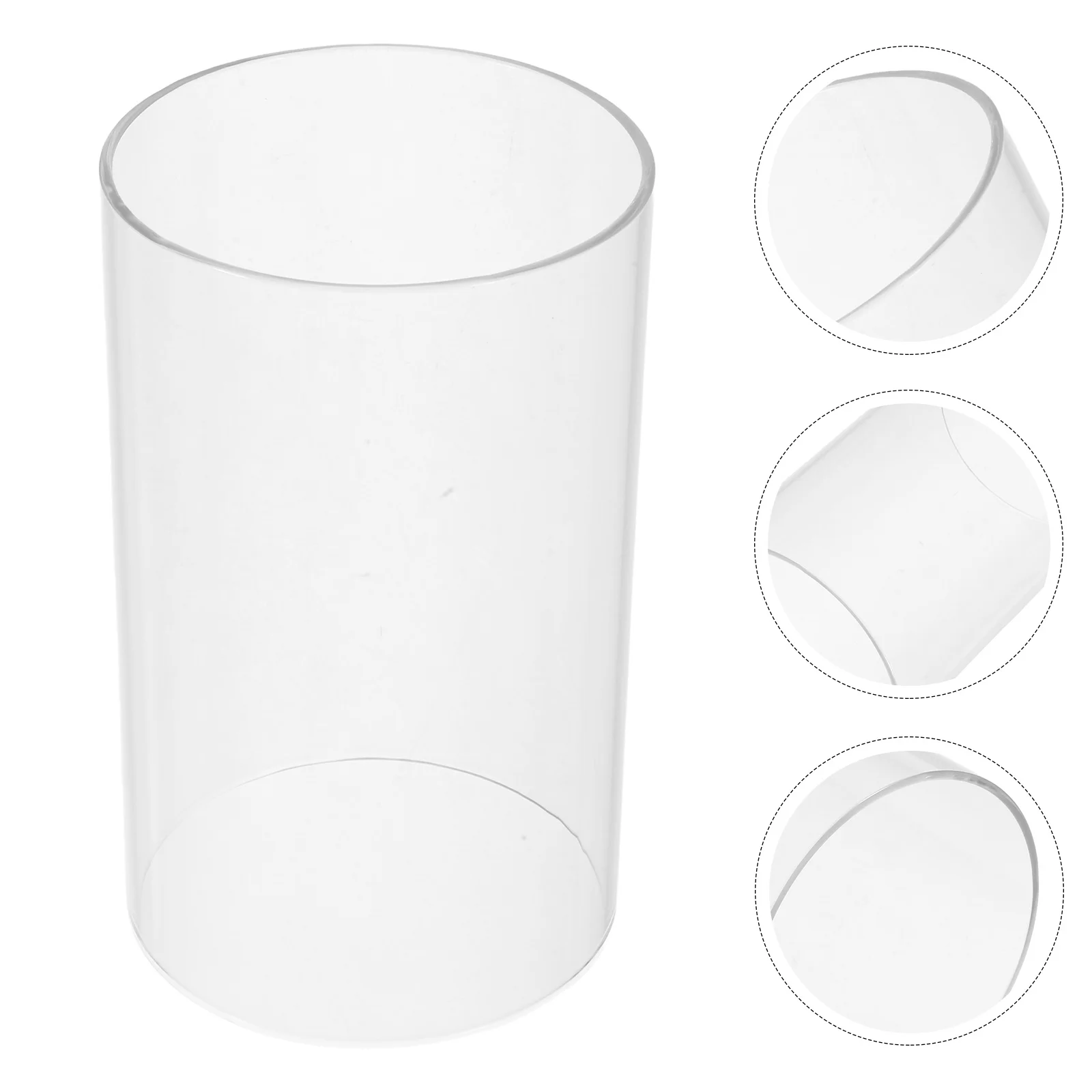 

Glass Hurricane Candleholder Clear Cylinder Sleeve High Transparency Windproof Design for Home Decor Wedding Events