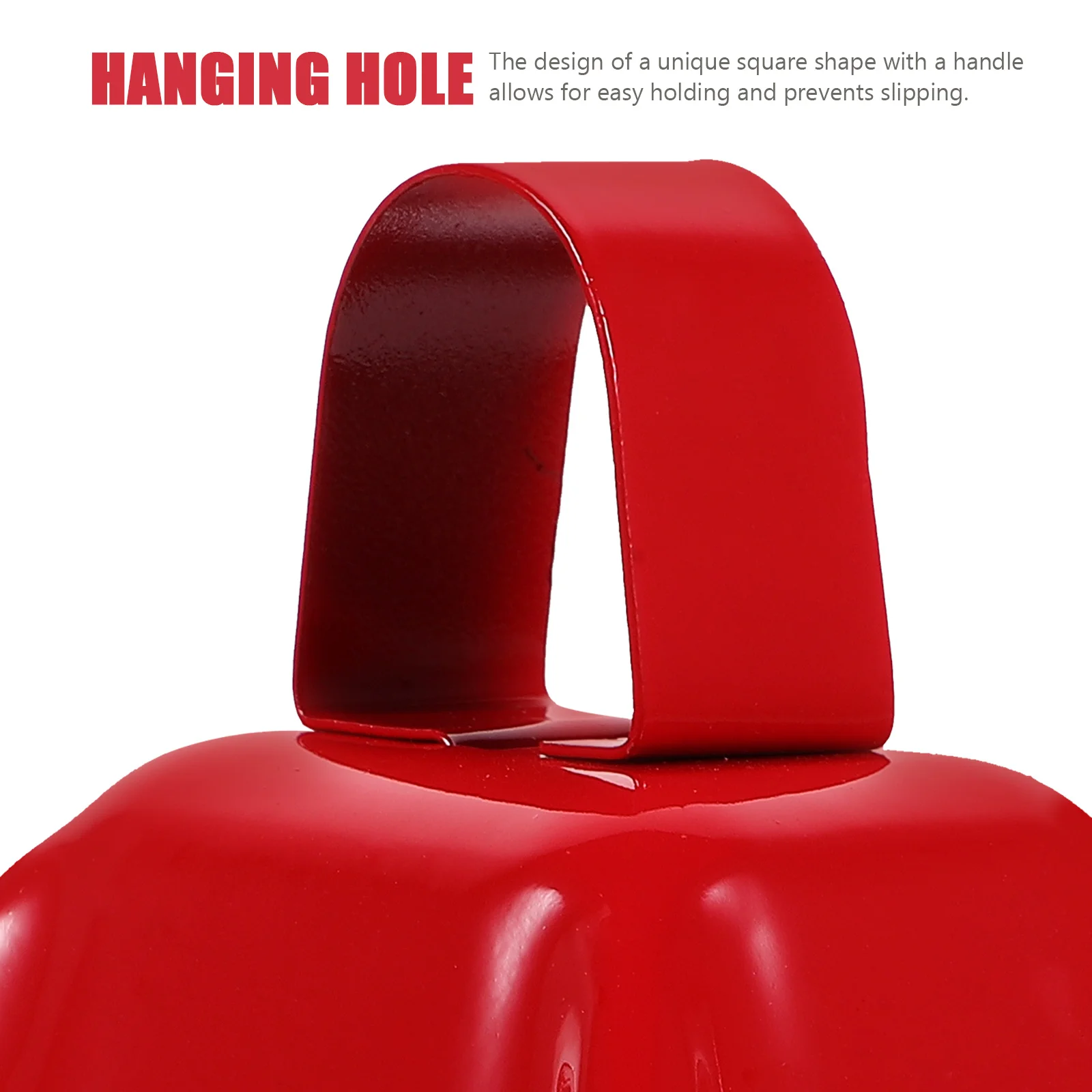 

2pcs Square Cowbells Metal Cow Bells Noise Makers Football Games Farm Animal Loud Bells Red Sturdy Rustproof Handle Decoration