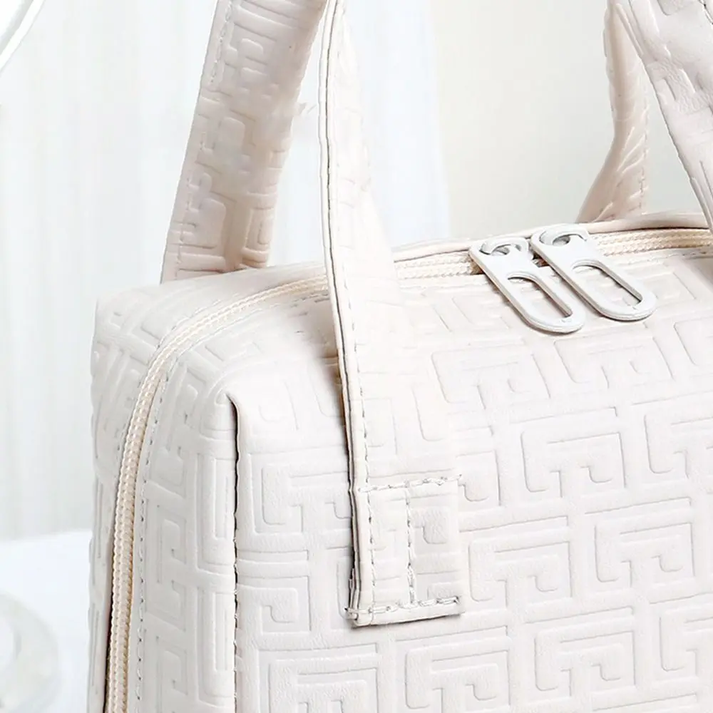 New Multi-function PU Leather Cosmetic Bag Large Capacity with Handle Storage Bags Waterproof Makeup Organizers Travel