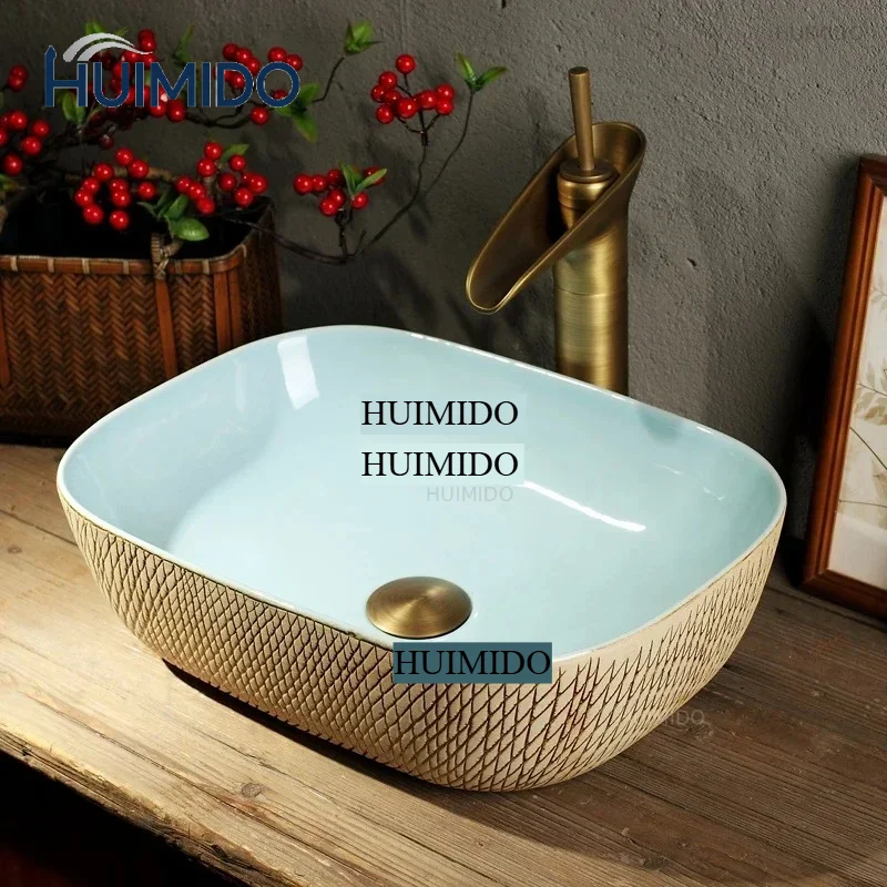 Ceramic Bathroom Sinks Oval Countertop Basin Home Bathroom Amenities Washbasin Small Art Single Basin Bathroom Washbasin N