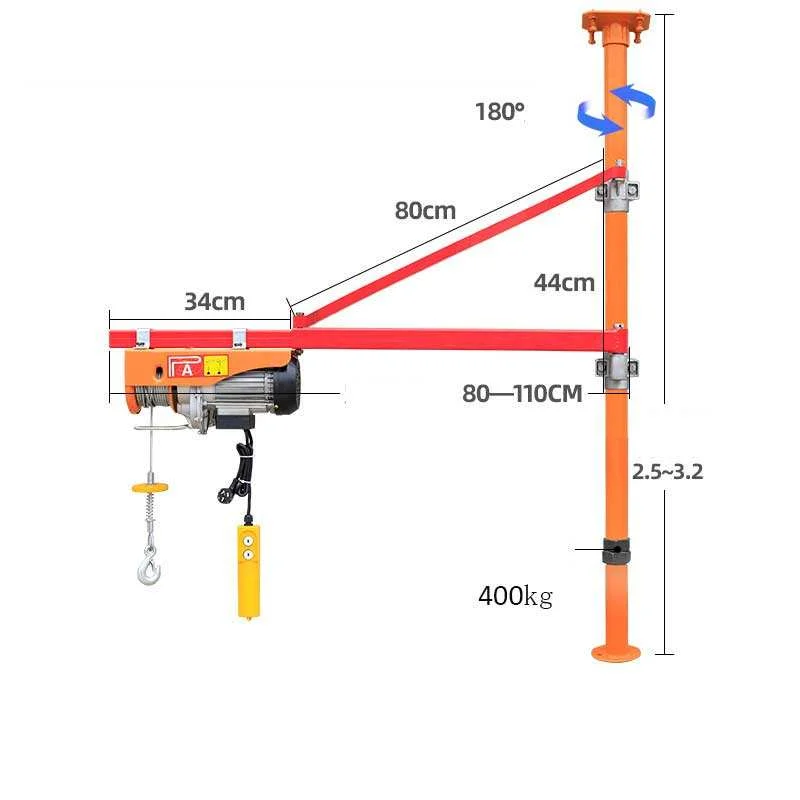 Electric Hoist Bracket Rotatable Column Wall Mount Crane Household Lifting Support For Decoration Small Lift Machine Sturdy