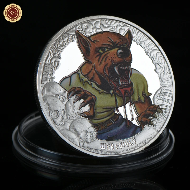 Werewolf Silver Plated Challenge Coin Kibibati 2016 Coin Elizabeth Ii Commemorative Coin Souvenir Gift for Collection