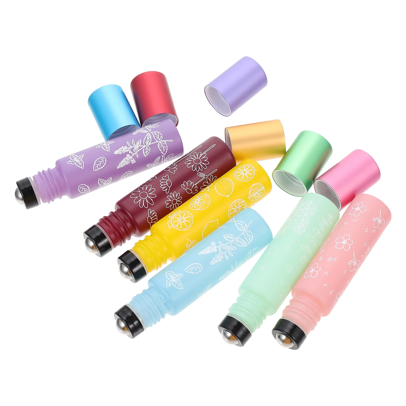 

6Pcs Refillable Roller Bottles Glass Portable Perfume Essential Oil Roll on Bottles Leak Proof Small Travel Containers