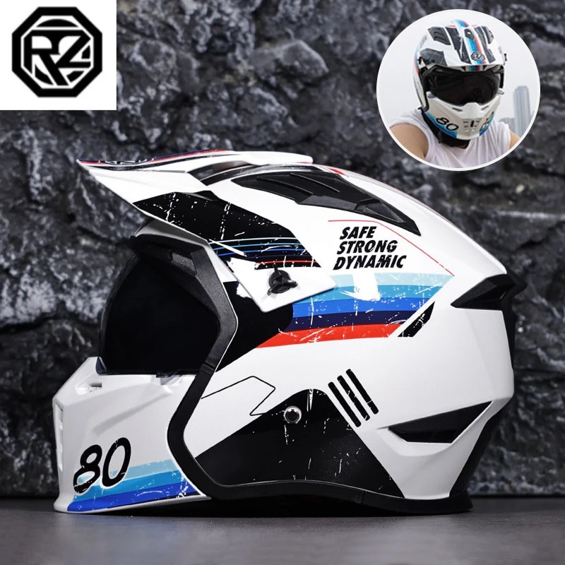 

ORZ Four Seasons Motorcycle Helmets Full Face Combination Helmets Detachable Seasons Moped Cruiser Motocross Helmets Casco Moto
