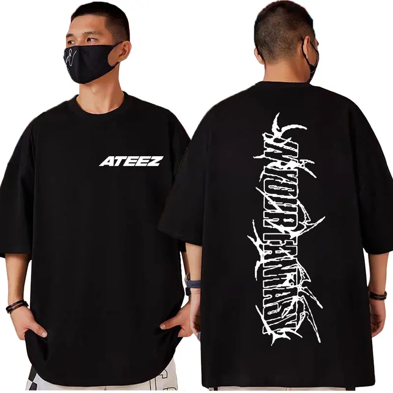 

ATEEZ 2025 World Tour in Your Fantasy Print T-shirt Hip Hop Vintage Short Sleeve T-shirts Men Women Casual Fashion Loose T Shirt
