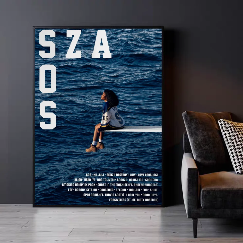 American Singer Star SZA Poster Vintage Posters Sticky Retro Kraft Paper Sticker DIY Room Bar Cafe Kawaii Room Decor DIY Poster