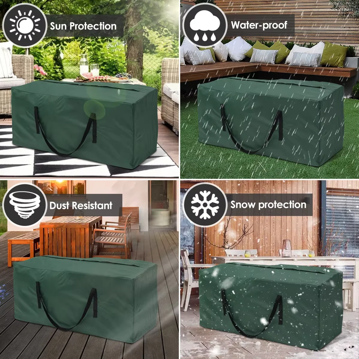 Garden Furniture Cushion Storage Bag Waterproof Anti-UV Rectangle Outdoor Furniture Protective Cover Christmas Tree Storage Bag