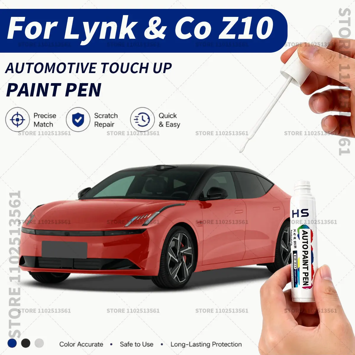 For GEELY Lynk & Co Z10 Morning Blue Grey Red Sliver Black Touch Up Paint Pen Quick Repair Car Scratch Chip Paint Brush