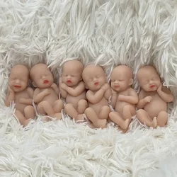 6PCS/set 3Inch Reborn Baby Full Body Silicone Dolls Reborn Doll Very Soft to Touch Anti-Stress Doll Toys