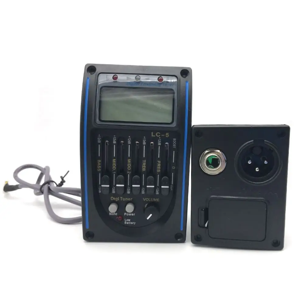 LC-5/4 Band Acoustic Guitar Preamp EQ Equalizer 5 Band Guitar Tuner System Professional With LCD Tuner