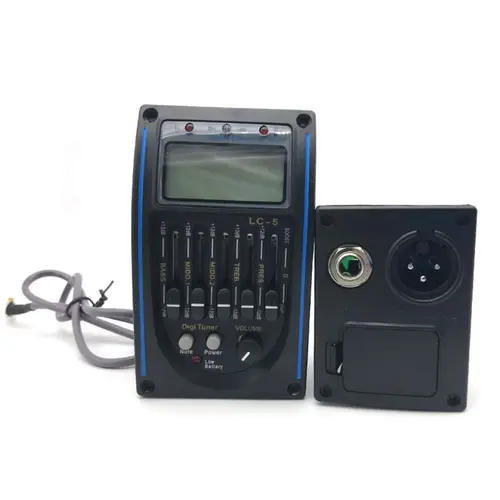 Imagen 1 del producto LC-5/4 banda preamplificador de guitarra acústica EQ ecualizador EQ preamplificador sistema sintonizador de guitarra Control de volumen 5 bandas pastilla de guitarra acústica