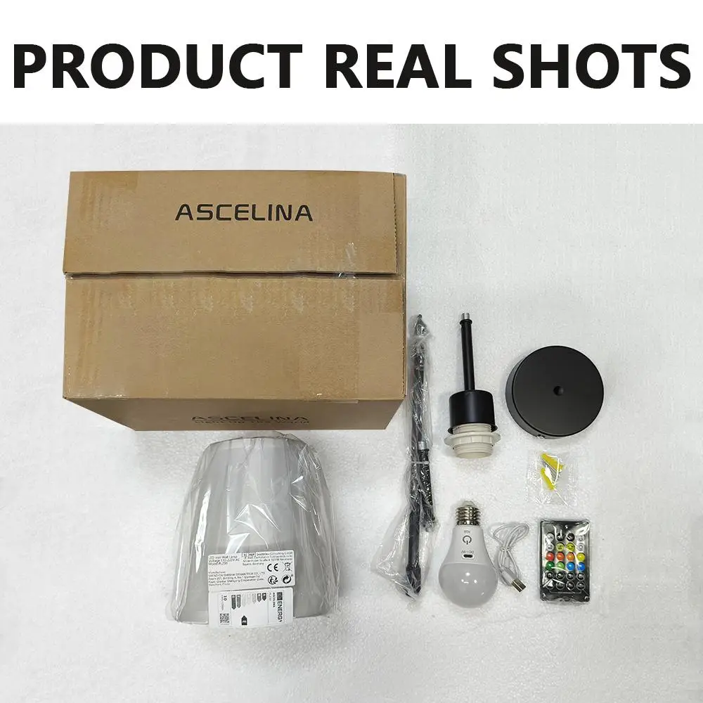 Wiring Free LED Wall Light, RGB Rechargeable Bulb, Dimmable with Remote Control For Bedroom Living Room Restaurant Modern Lights