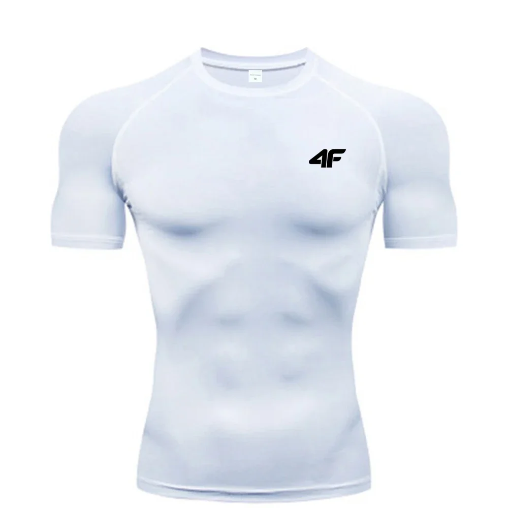 

Compression T Shirt Men Summer Sportswear Running T-shirt Elastic Quick Dry Sport Tops Tee Athletic Gym Workout Shirts Men