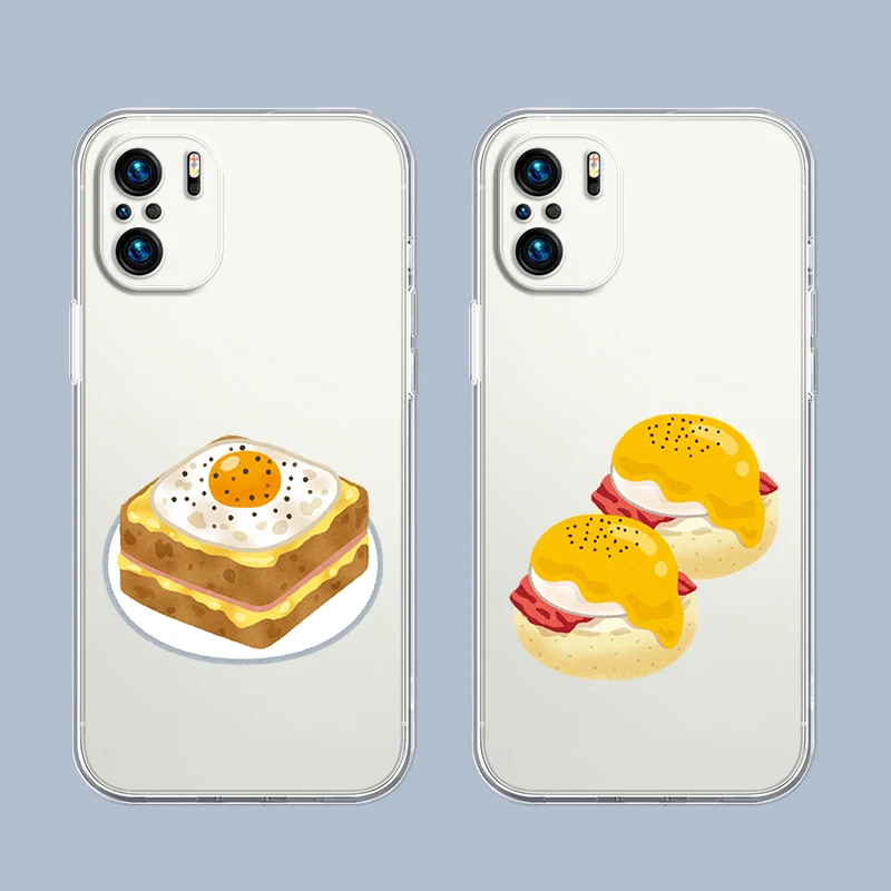 Cute Food Breakfast Cartoon Phone Case For Xiaomi Redmi Note 15 14 13 12 4G 9 10 11 Pro Plus 5G 15C 14C 13C 12C 10C Cover
