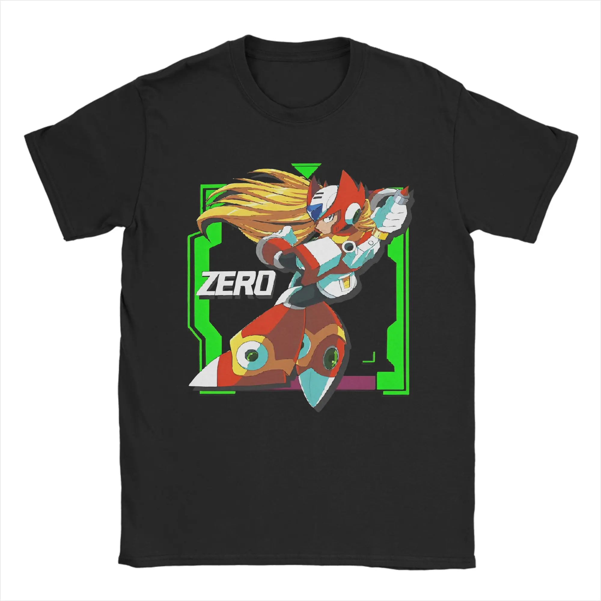Megaman X Character Select ZERO T Shirt Men Cotton Clothing Streetwear  Round Neck Short Sleeve