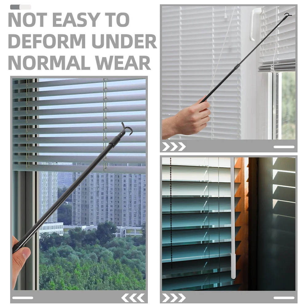 

2Pcs Window Pull Rod Wand Heavy Duty Compression Resistant Curtain Pull Hook Easy Glide Blind Shade Tilt Wand for Modern Decor