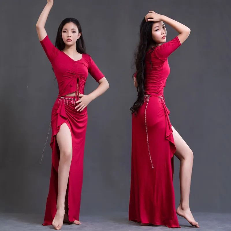 

New Autumn and Winter Belly Dance Set Plus Size Oriental Dance Practice Performance Suit