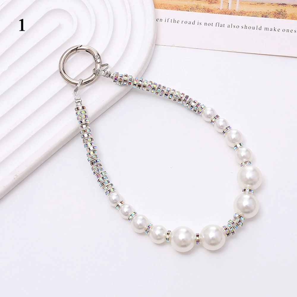 Fashion Pearl Beaded Chain Bag Strap For Handbag Handle Mobile Phone Lanyard Pendant Imitation Pearl Bag Chain Accessories