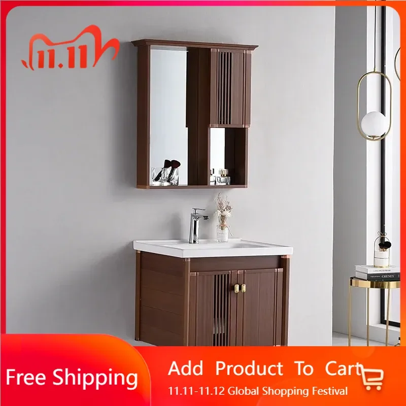 

Дизайнерский туалетный столик Шкаф для ванной комнаты Туалет Умывальник Современная зеркальная раковина Комод Шкаф для хранения Роскошная уникальная мебель Schrank