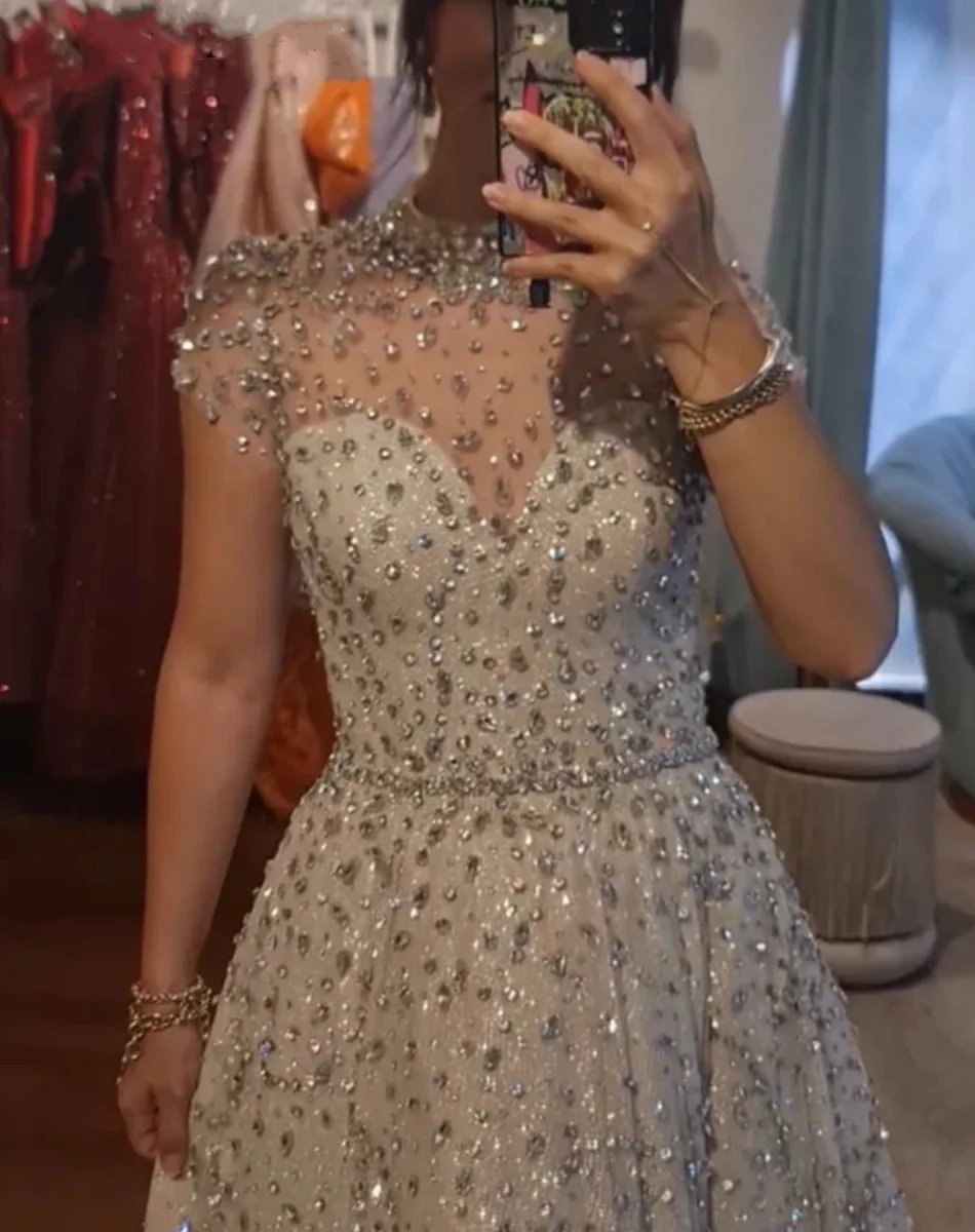 Arabia Customized Luxury Arabic Dubai Dress Haute Couture Dress Wedding Guest Gowns Exquisite Rhinestones Evening Prom Dresses view 2