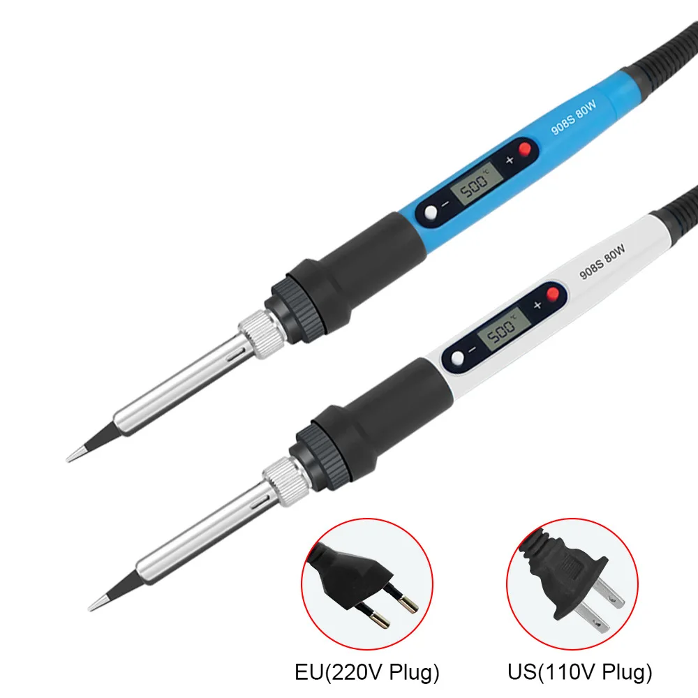 80W Soldering Iron Adjustable Temperature 110V 220V Thermostatic Electric Soldering Iron Set Home Repair Tool Electric Pen