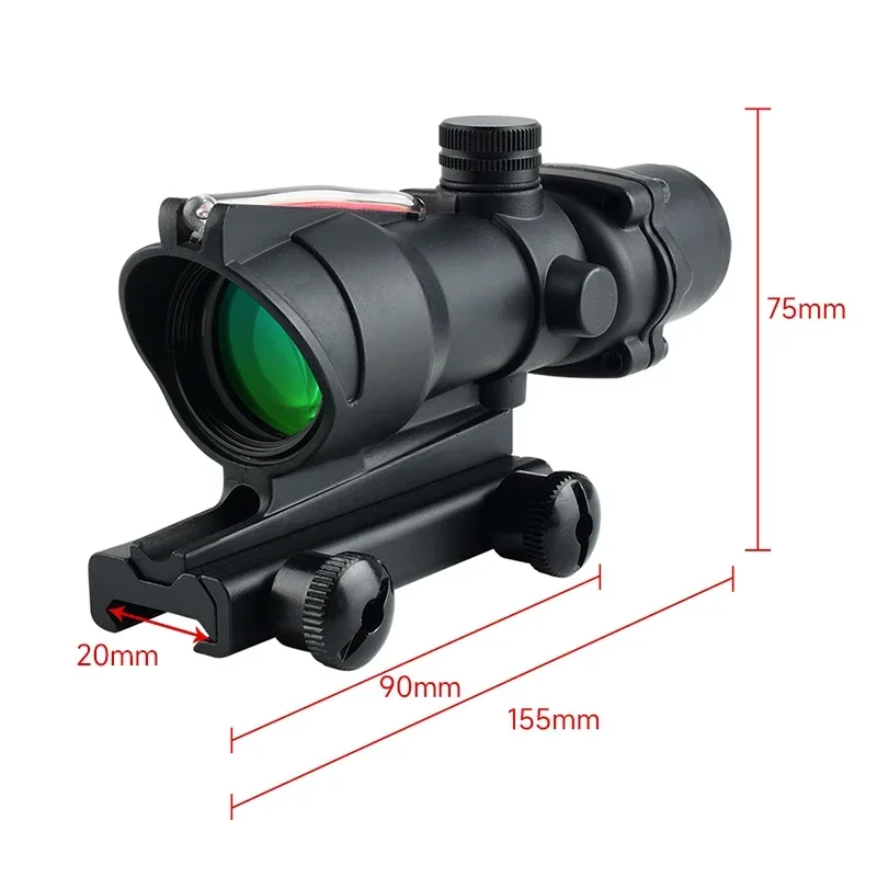 Imagem -05 - Tactical Sight Reflex para Caça ao ar Livre Riflescope de Alta Definição Fibra Vermelha e Verde Airsoft Collimador 4x32 Óptica Alta Qualidade