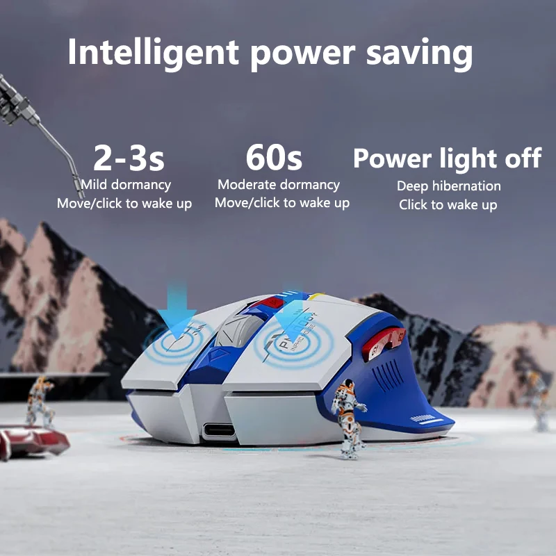 Inphic F9 Wireless Mouse Rechargeable Battery Level Display Mecha Color Scheme F9 V2 Gaming Mouse For PC Laptop