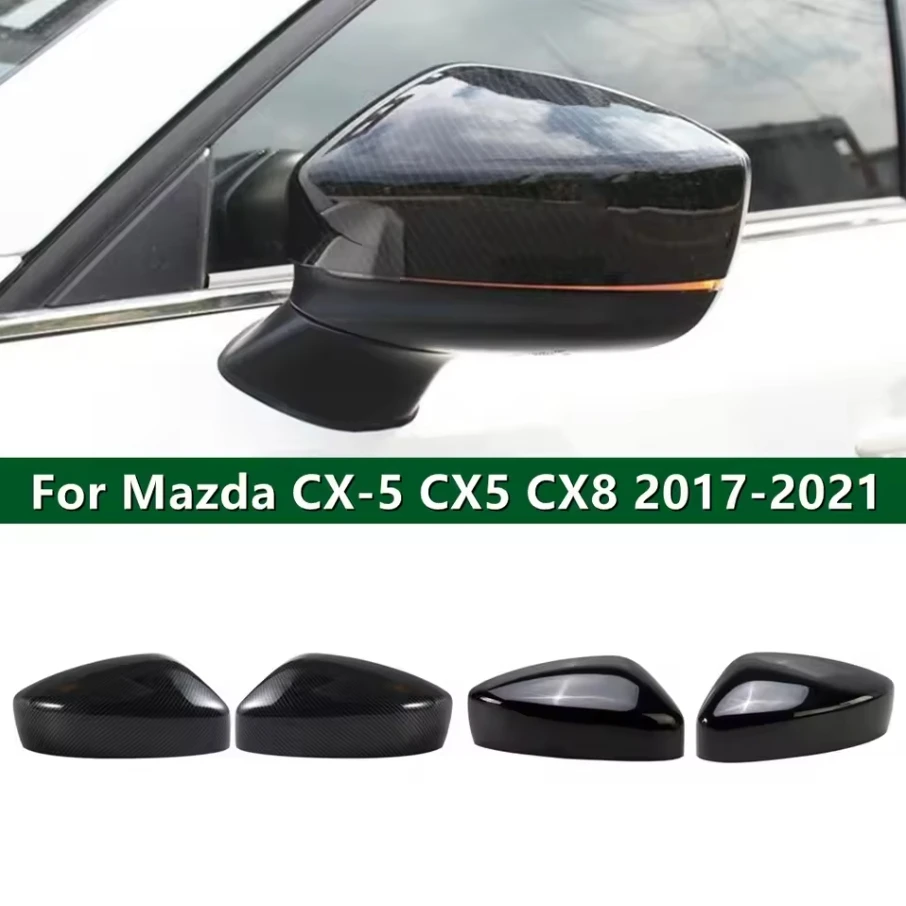 

For Mazda CX-5 CX5 CX8 2017 2018 2019 2020 2021 Car Rearview Side Mirror Cover Wing Cap Exterior Door Housing Shell Trim ABS