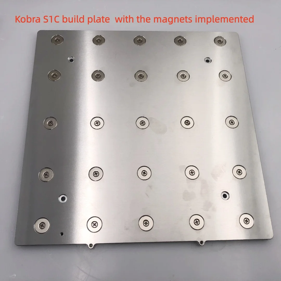 Funssor Anycubic Kobra S1/ S1C Upgrade Kit 8mm Aluminum Alloy CNC Build Plate with the Magnets Implemented