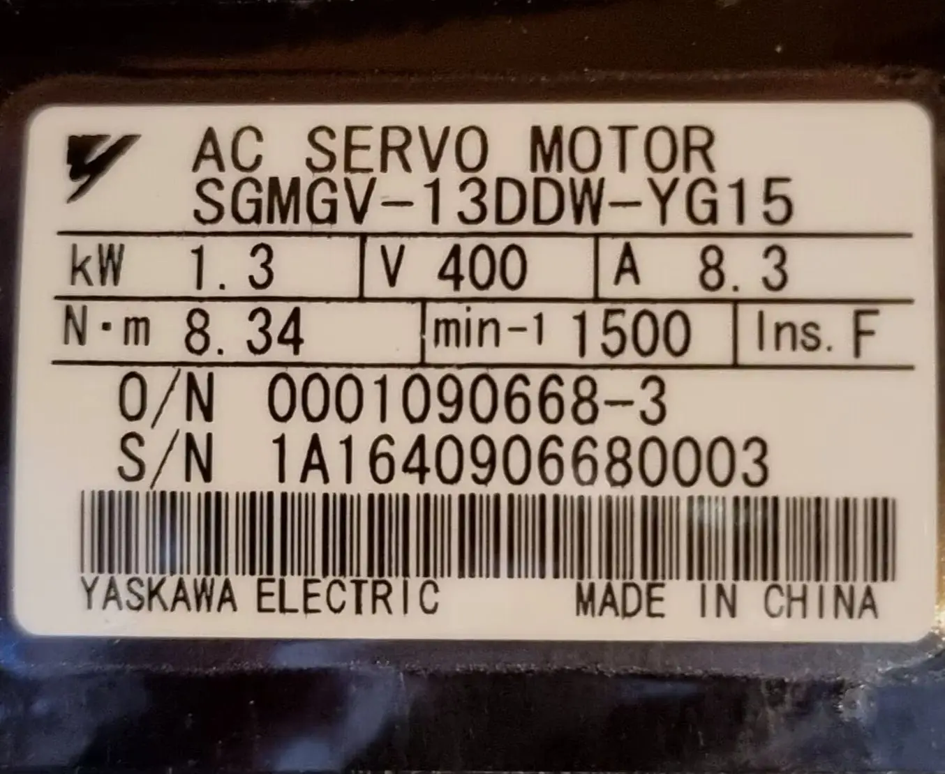 Brand new SGMGV-13DDW-YG15 Servo Motor，SGMGV 13DDW YG15，Fast shipping