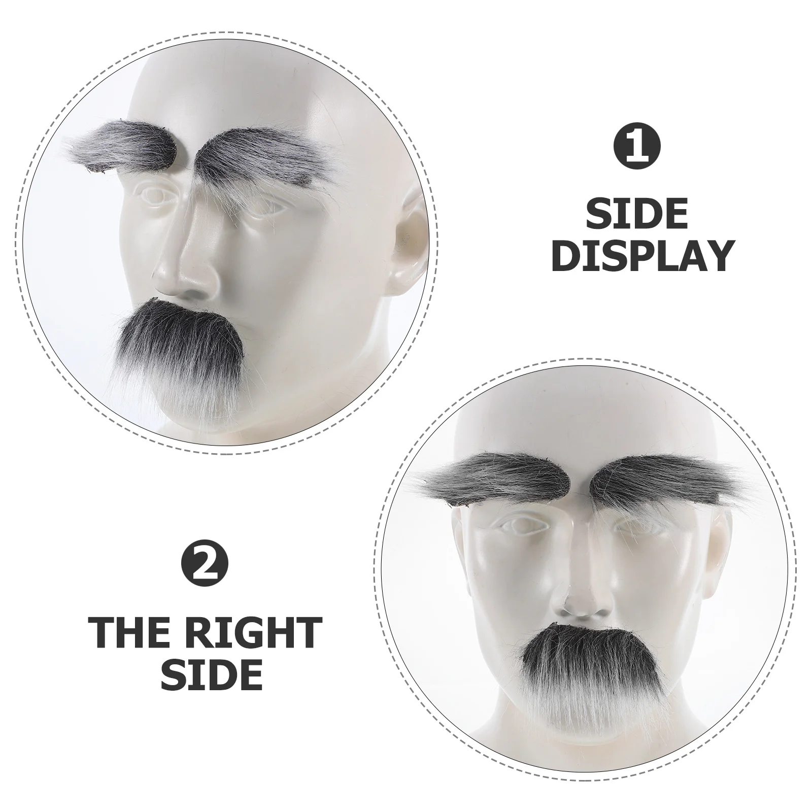 1 Juego de cejas de barba falsa esenciales para Halloween, conjunto autoadhesivo de alta realidad, ceja de bigote, accesorio de Cosplay, disfraz divertido para hombres