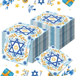20pcs Chanukah Guest Napkins Disposable Paper Dinner Napkin Bathroom Hand Towels Wedding Birthday Party Decor