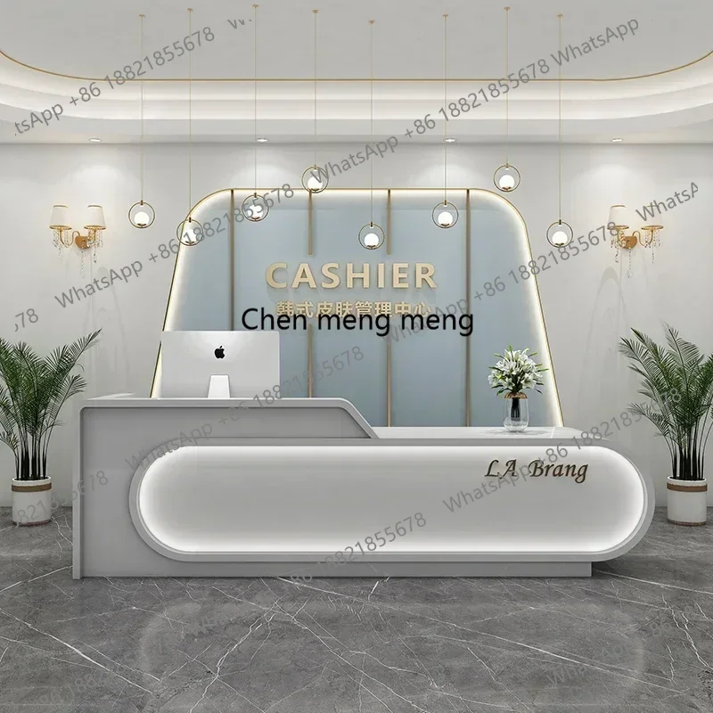 Party Reception Tables Furniture Luxury Beauty Salon Bank Counter Table Supermarket Counters For Small Recepcja