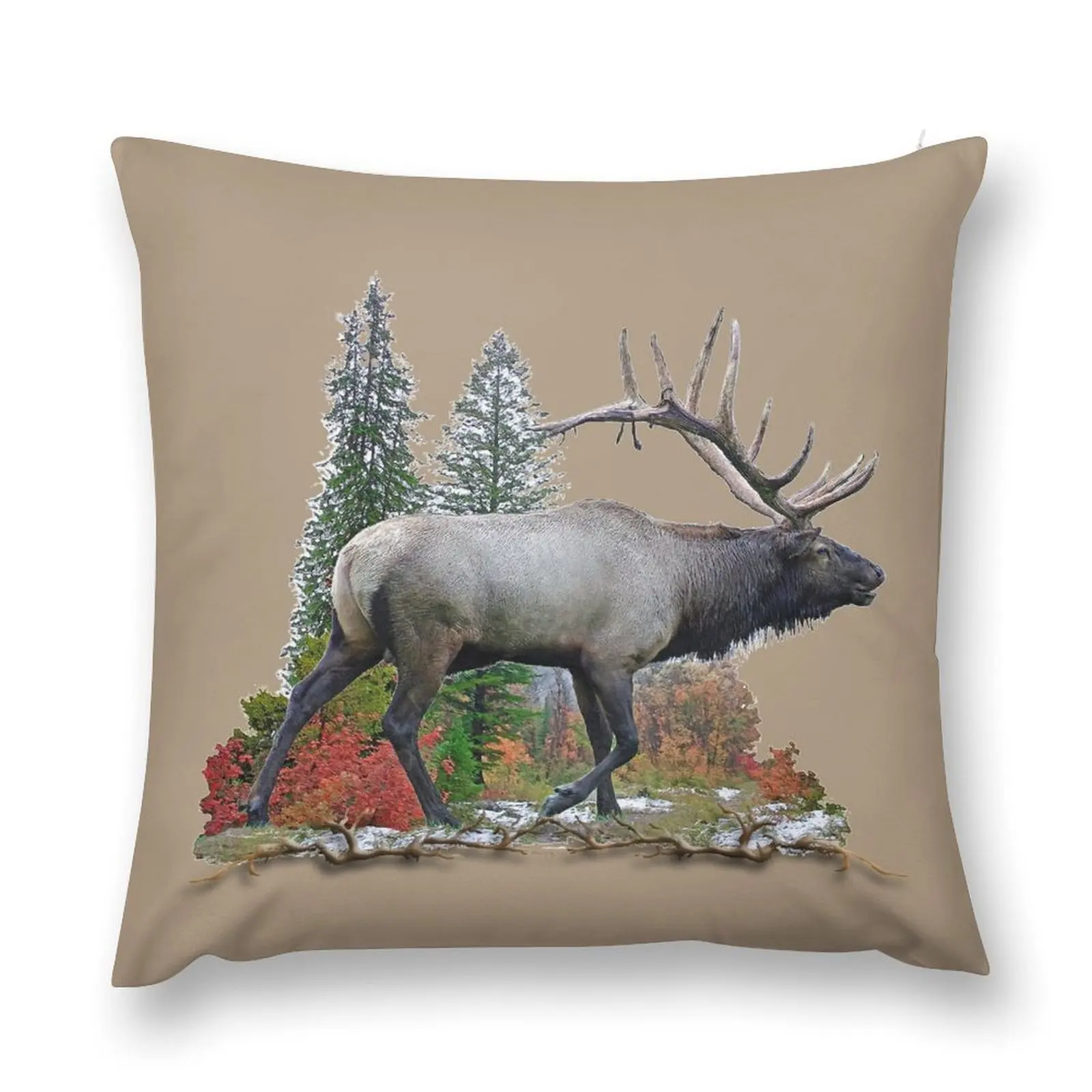 

Bull elk Throw Pillow Sofa Pillow Cover Christmas Pillowcase pillow