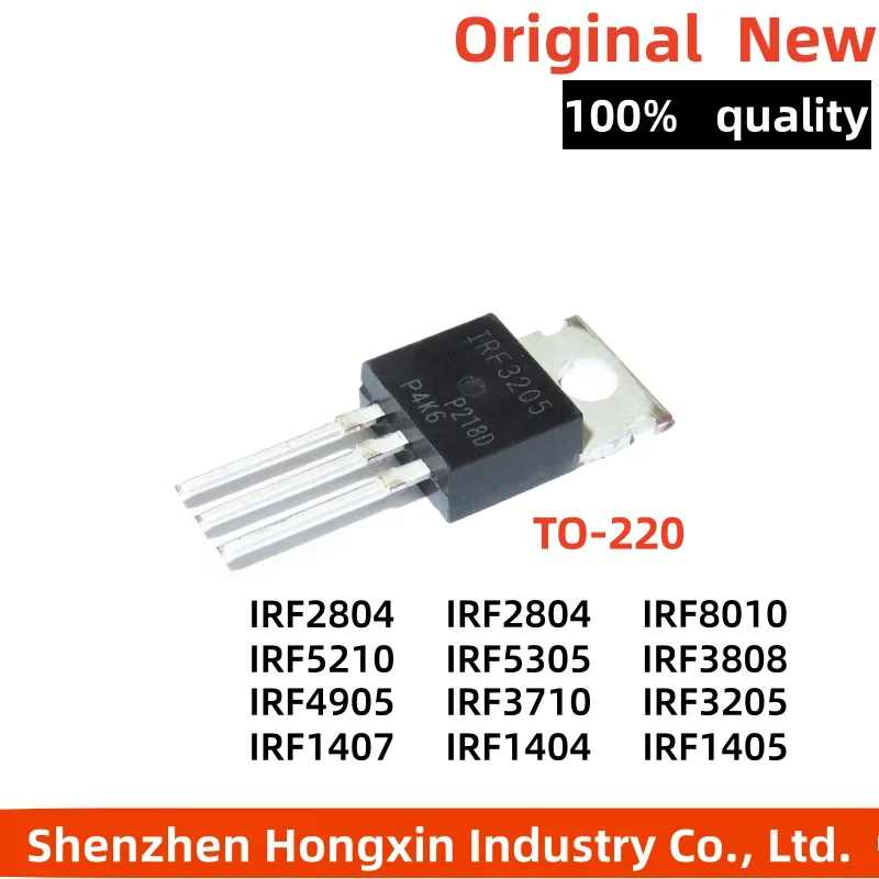 10 PIÈCES IRF3205PBF IRF3205 TO-220 IRF3710 IRF3808 IRF4905 IRF5210 IRF5305 IRF8010 IRF3708 IRF1404 IRF1405 IRF1407 IRF2804 IRF2807