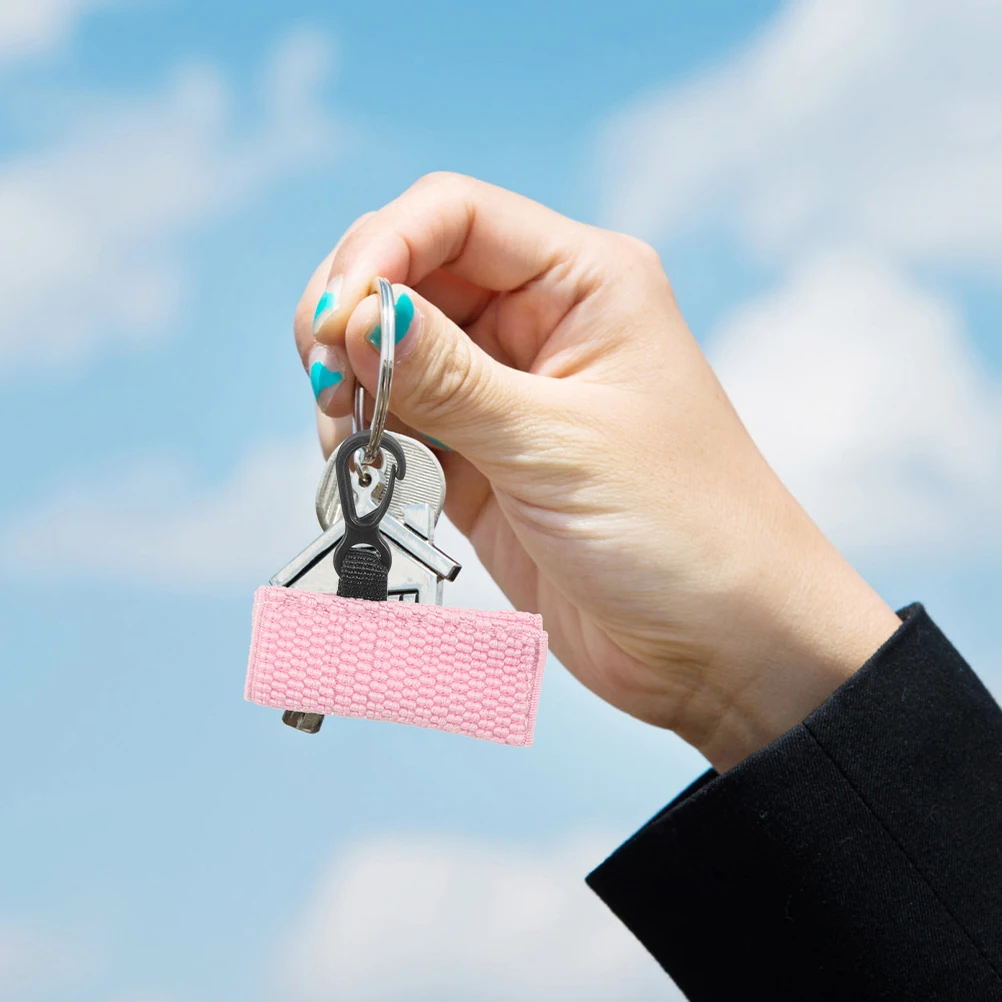 3 stuks lippenbalsem houder sleutelhanger gebreide mouw draagbare lippenstift glans zakje lichtgewicht reizen versierd lippenbalsem beschermhoes