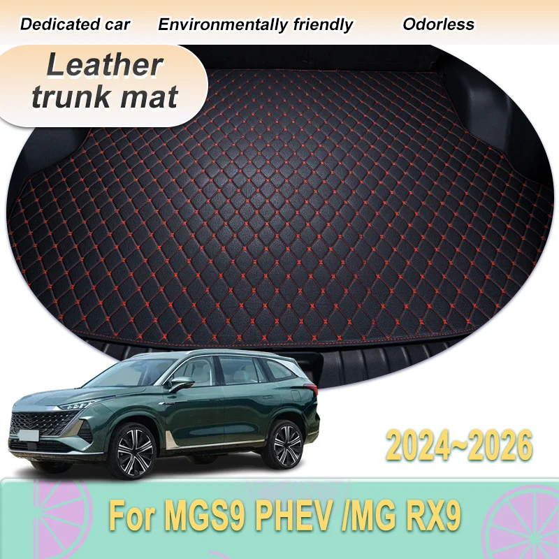 Mats For MGS9 PHEV MG RX9 2024 2025 2026 QS Cargo Area Protection Leather Anti Dirty Liner Anti-Slip Storage Pad Car Accessories