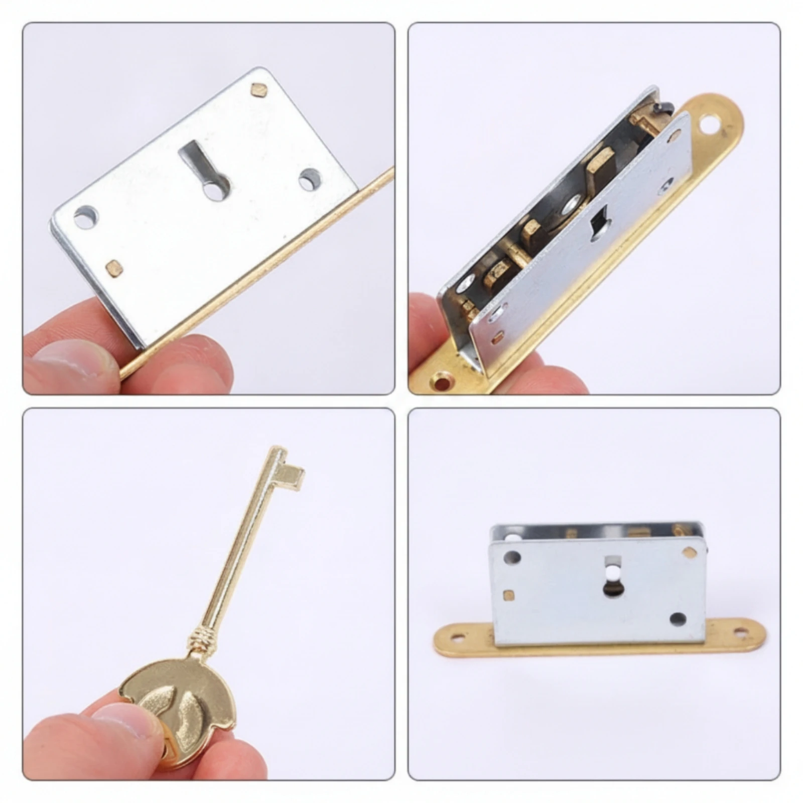 Piano Lock with Keys Inset Piano Lock Hardware Recessed Secure for Woodworkers, Pianos, Instrument Cases