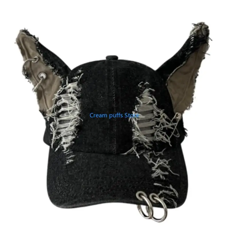 50LE Distressed Hat Subcultures Streetwear Hat Hiphop Hat Unisex Headwear for Adult