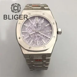 BLIGER Top marka 41mm męski zegarek NH35 PT5000 automatyczne mechaniczne zegarki Luminous szafirowe szkło ze stali nierdzewnej Reloj Hombre