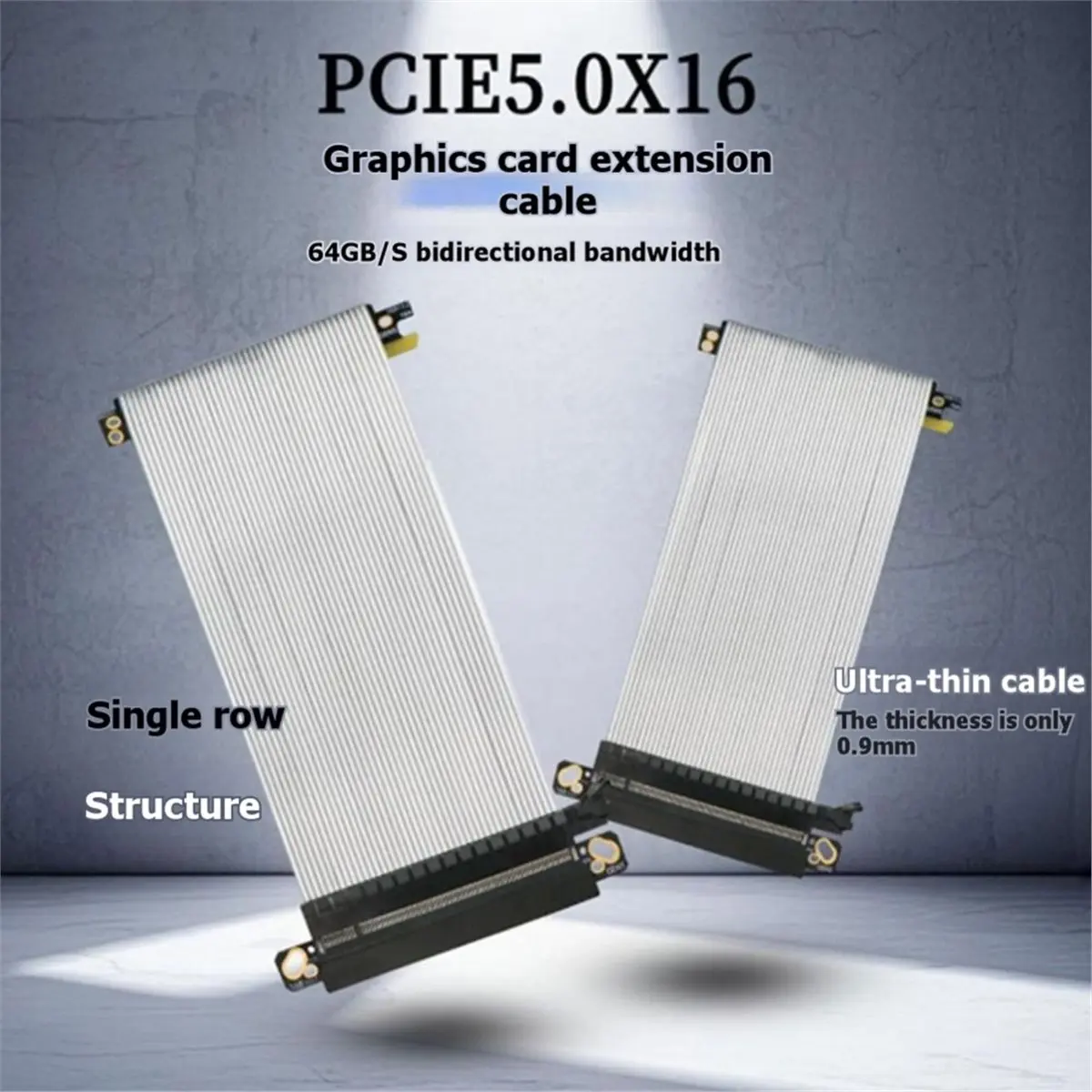 PCIe5.0 X16 Riser Cable GPU Extension Wire GEN5 64GB/S for ITX Chassis Mini Case 5090/4090 RX 7900 XTX 18.5CM