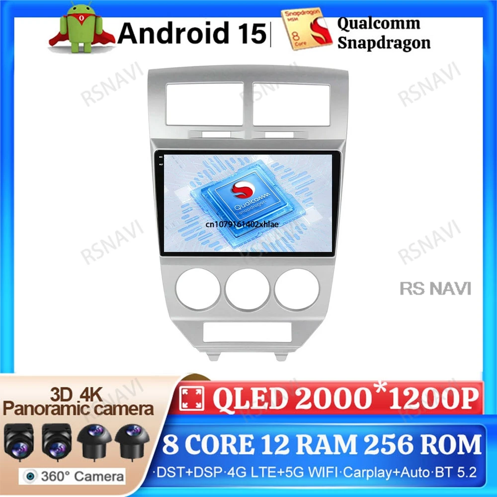 

Android 15 For Dodge Caliber Jeep Compass 1 MK Patriot 2006 - 2010 Wireless Carplay Auto Head Unit Viedo Player Stereo GPS BT