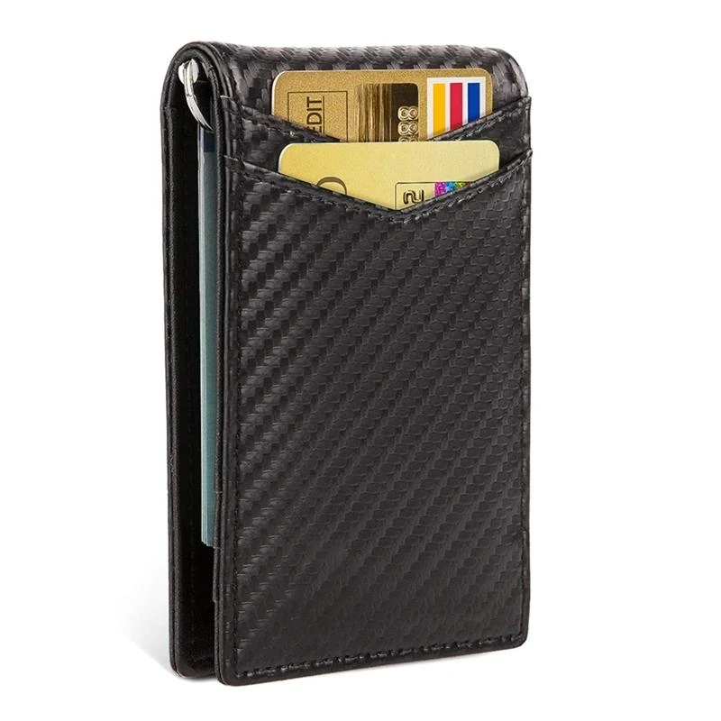 

K9FC Compact Men Wallets RFID Blocking Credit Card Holder Money Bag Short Bi-fold Leather Minimalist Male for Smart Purse