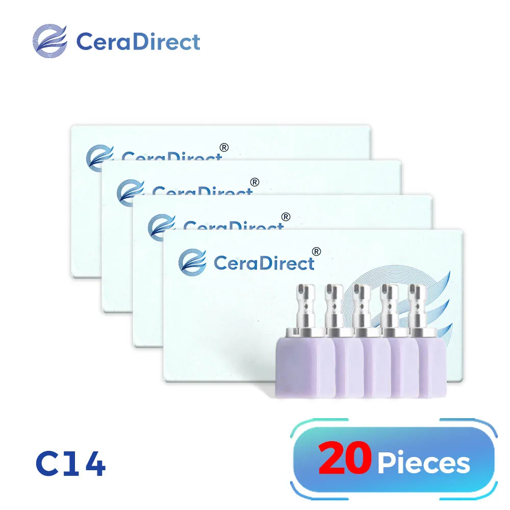 

20 шт., большие распродажи, стоматологические лабораторные дисиликатные блоки CAD/CAM-C14-HT/LT, стеклокерамика