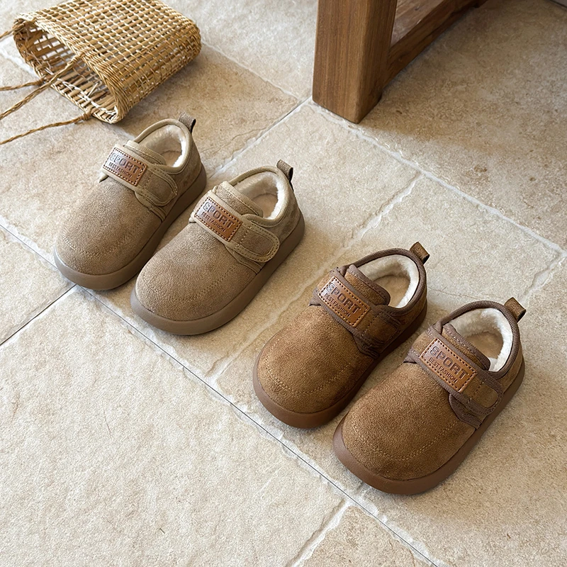 

2025 Winter New Children Casual Shoes for Girls Fashion Korean Style Soft Bottom Anti-slippery Versatile Princess Cotton Shoes