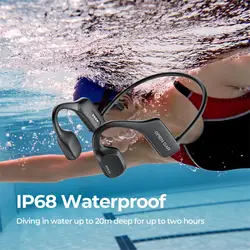 Bone Conduction HeadphonesïžIP68 Swimming Waterproof 0Bluetooth 5.3 Headphones Built-in MP3 16G Storage ïž 8H Playtime for Run