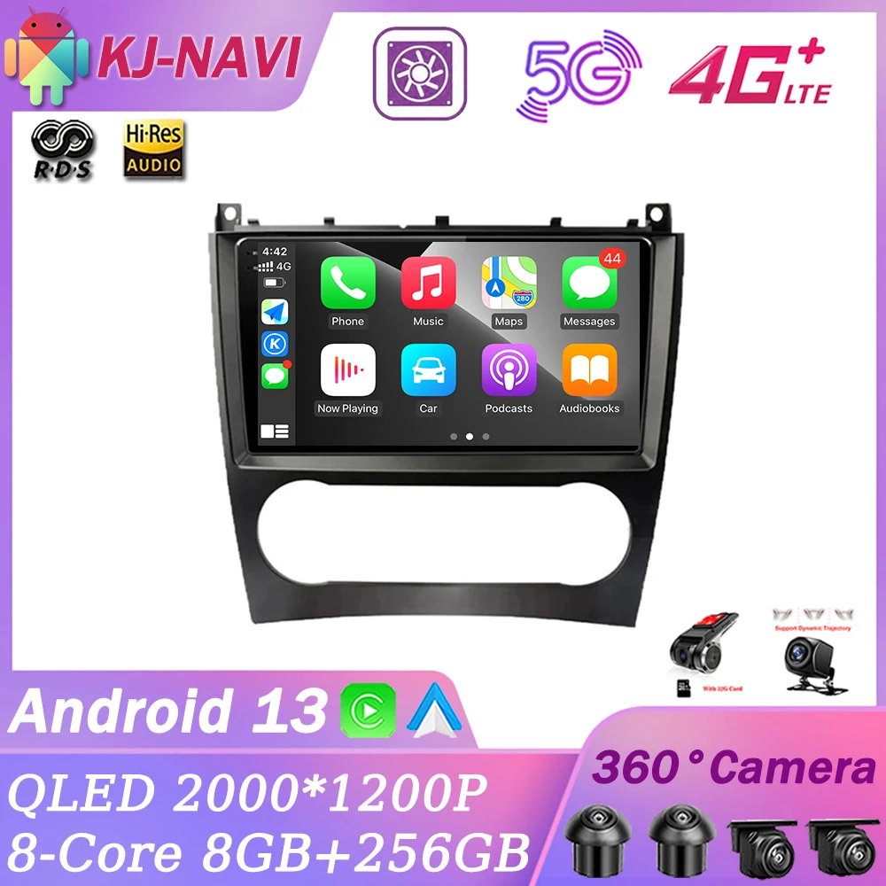 

9 "Android 13 для Benz W203 W209 C180 C200 C220 C230, автомобильное радио, мультимедийный плеер, навигация GPS Carplay 4G WIFI