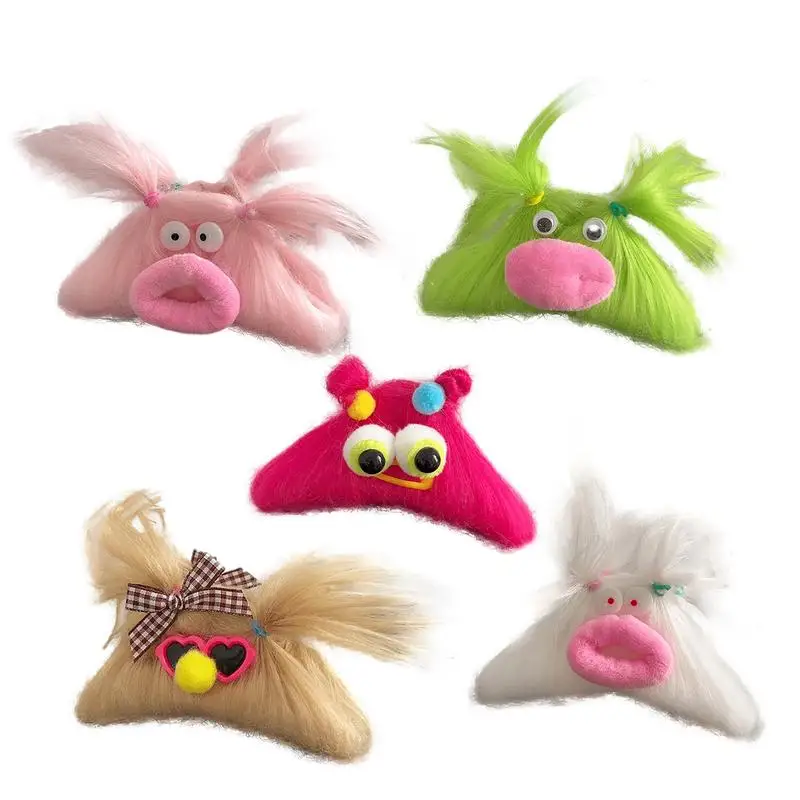 

Plush Hair Clip creative Cute Kawaii Hair Claw Clips for Face Washing Shark Clip Barrette Plush Cartoon Fashion Hair Accessories