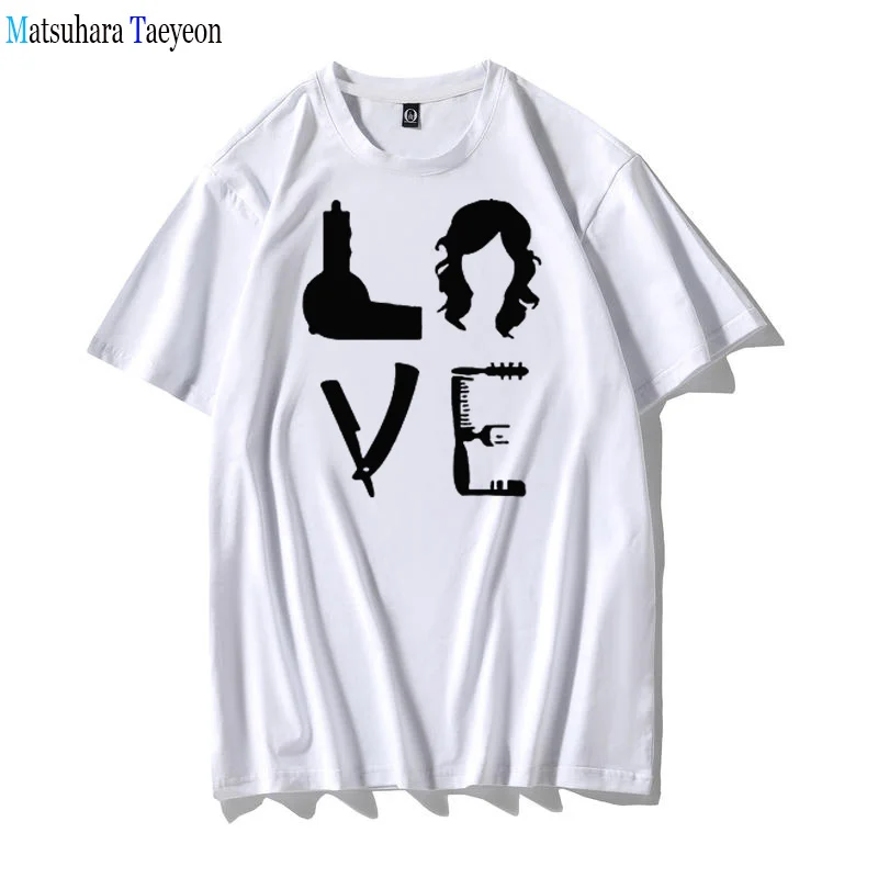 Funny Love Hairdressers T Shirts Graphic Cotton Streetwear Short Sleeve O-Neck Harajuku Barber T-shirt Women Clothing Summer NEW